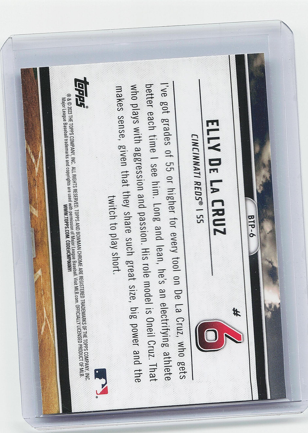 2023 Bowman #BTP-6 Elly De La Cruz Bowman Scouts Top 100