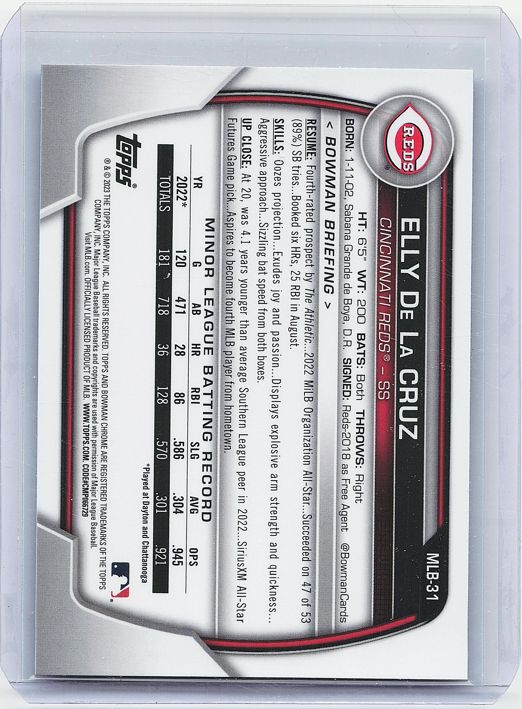 2023 Bowman Chrome National Sports Collectors Conv #MLB-31 Elly De La Cruz