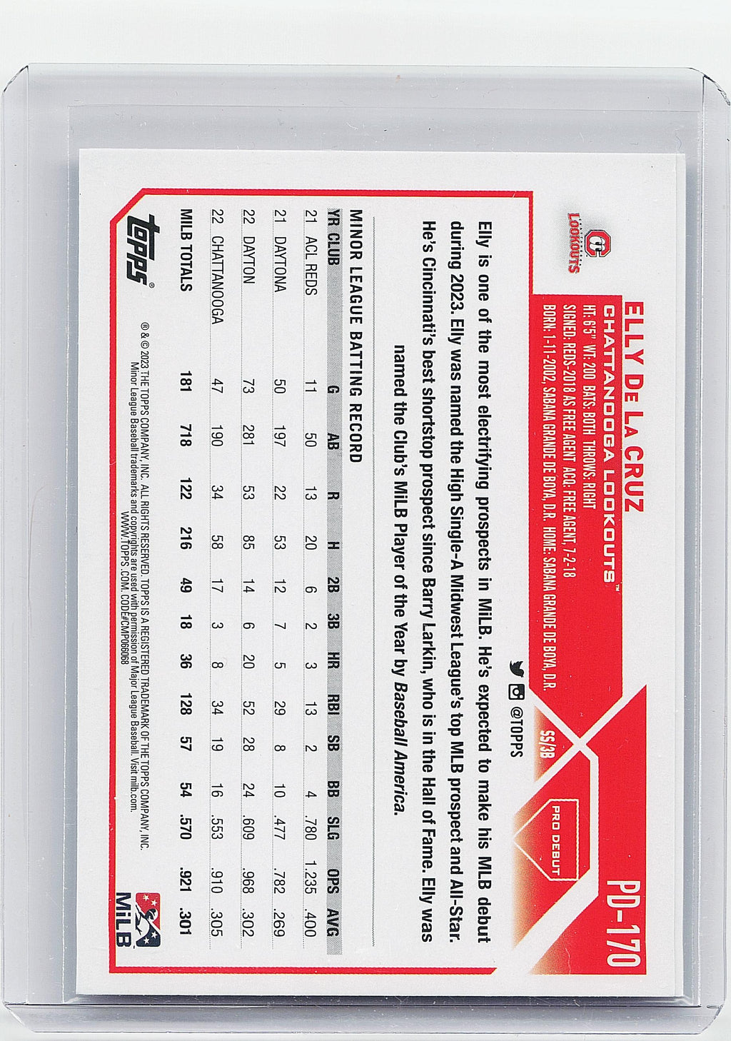 2023 Topps Pro Debut #PD-170 Elly De La Cruz