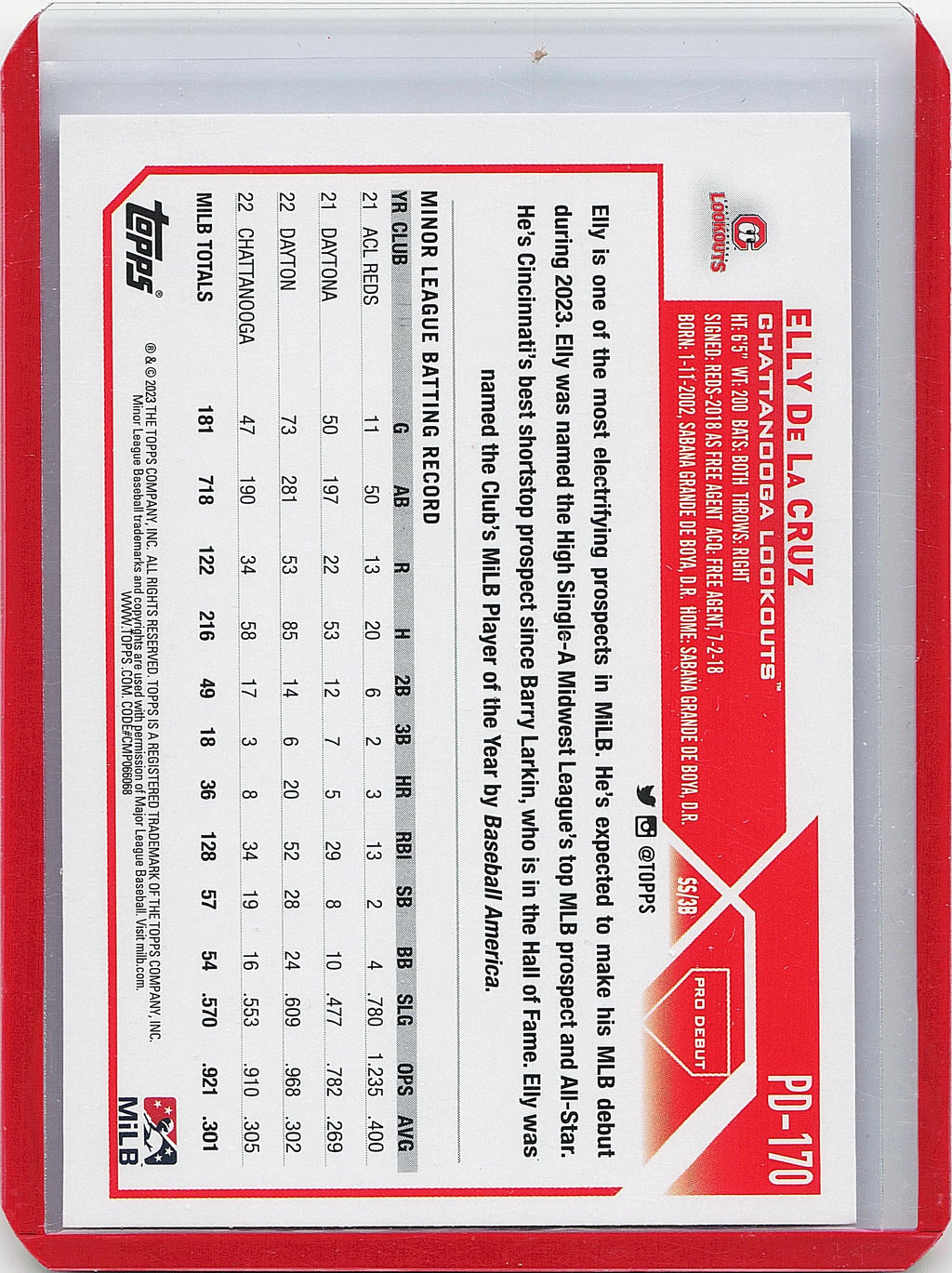 2023 Topps Pro Debut #PD-170 Elly De La Cruz