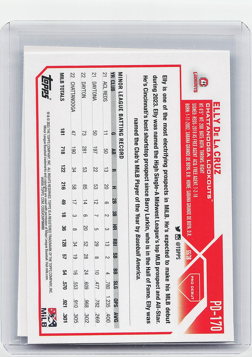 2023 Topps Pro Debut #PDC-170 Elly De La Cruz Chrome