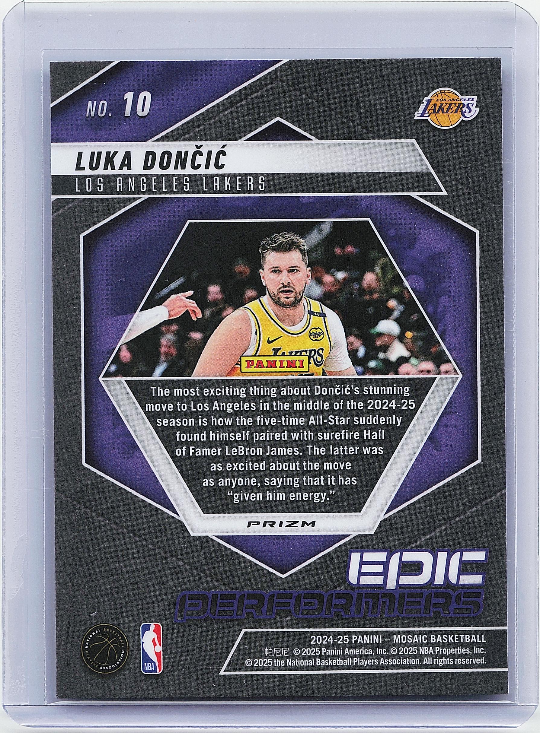 2024-25 Panini Mosaic #10 Luka Doncic Epic Performers Mosaic Green