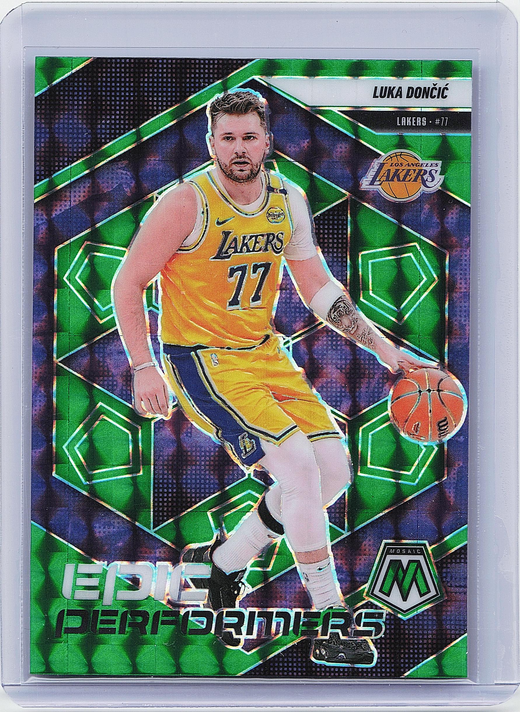 2024-25 Panini Mosaic #10 Luka Doncic Epic Performers Mosaic Green