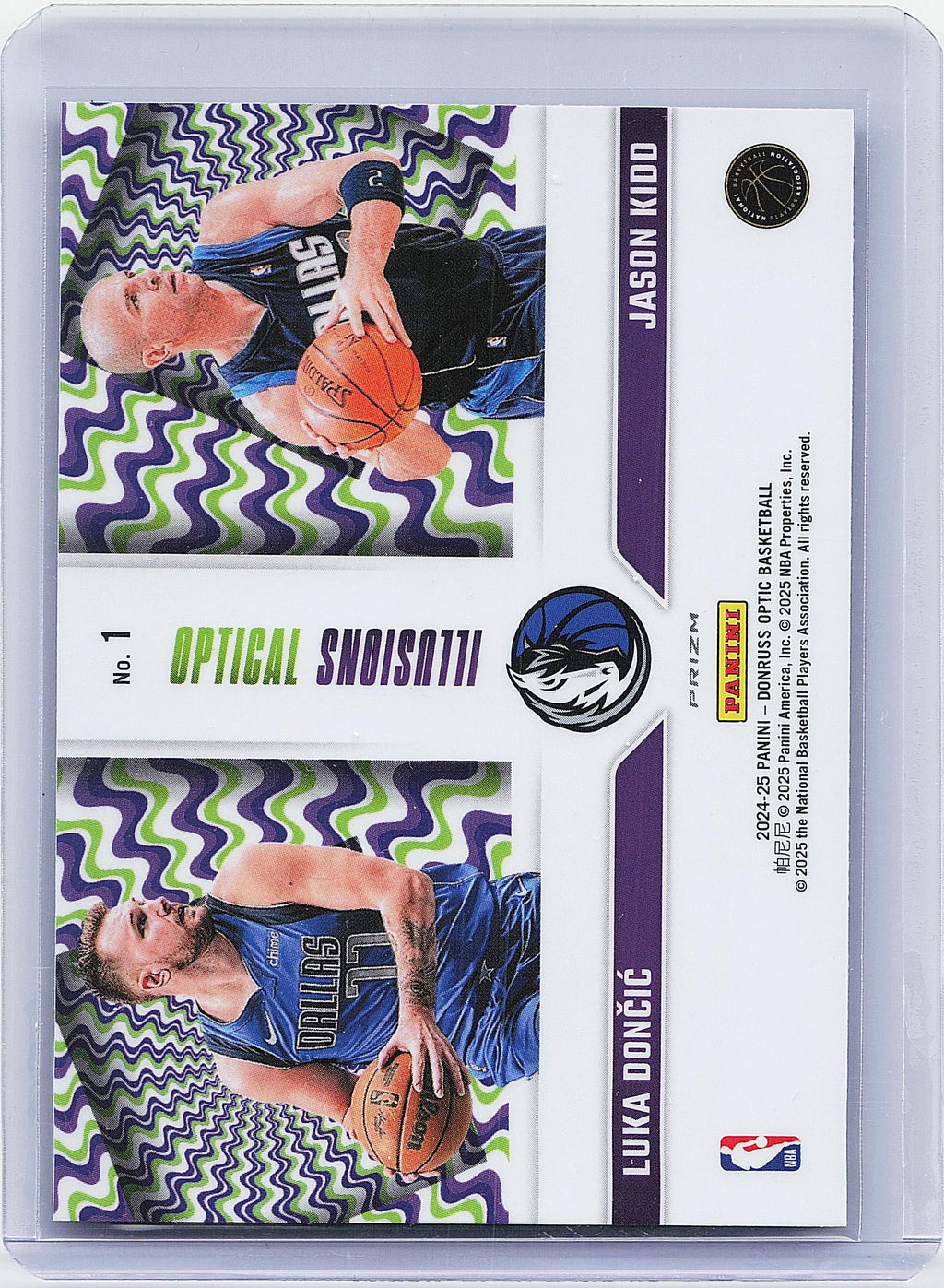 2024-25 Donruss Optic #1 Jason Kidd/Luka Doncic Optical Illusions Holo