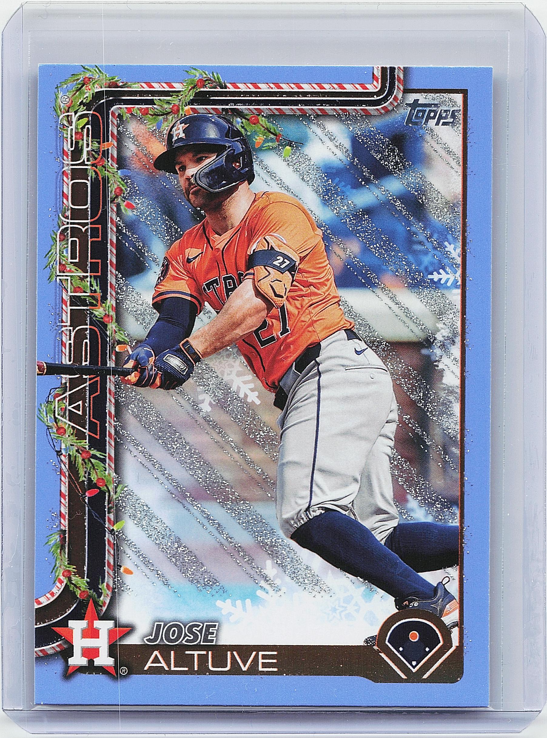 2025 Topps Holiday #H163 Jose Altuve Light Blue & White Glitter Holiday