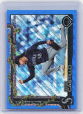 2025 Topps Holiday #H152 Luis Castillo Blue Metallic Glitter Holiday