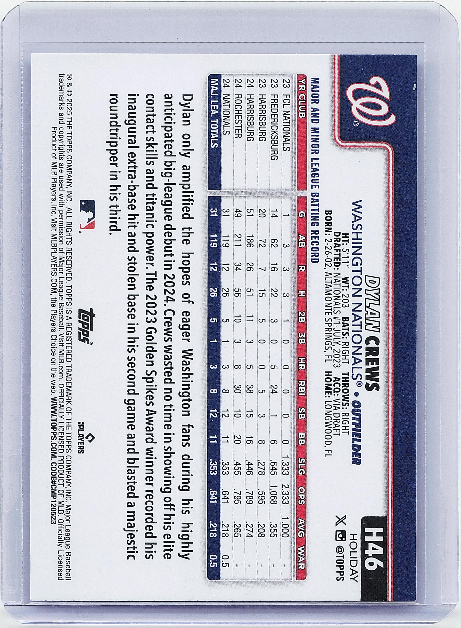 2025 Topps Holiday #H46b Dylan Crews