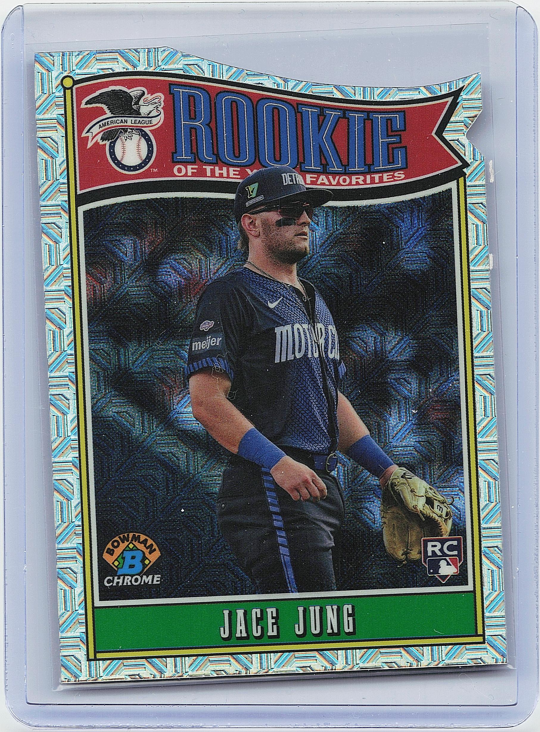 2025 Bowman #ROY-8 Jace Jung Rookie of the Year Favorites Mojo Refractor