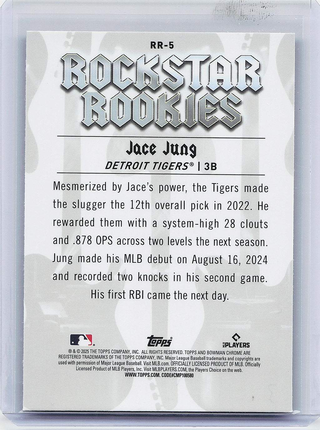2025 Bowman #RR-5 Jace Jung Rockstar Rookies