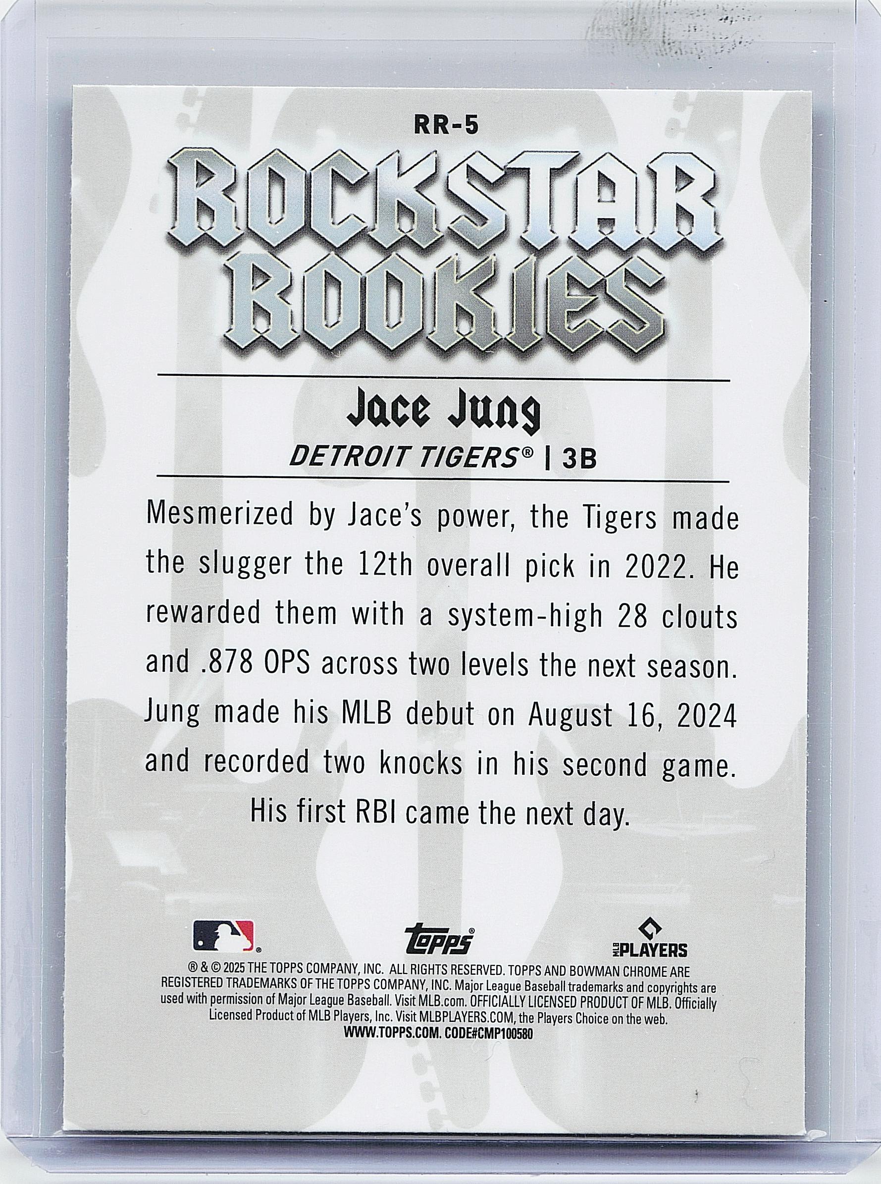 2025 Bowman #RR-5 Jace Jung Rockstar Rookies