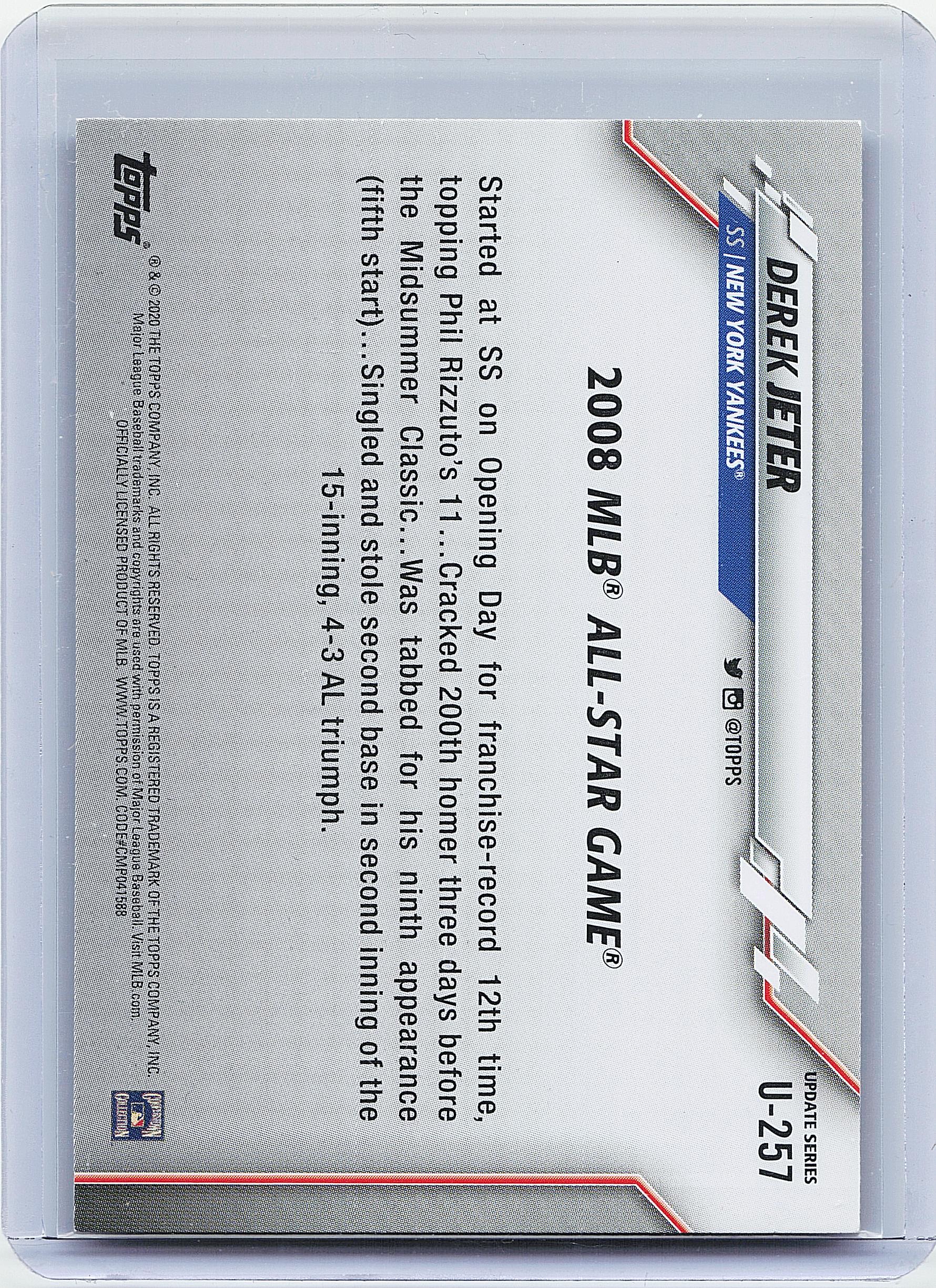 2020 Topps Update #U-257 Derek Jeter