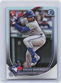 2025 Bowman #75 Orelvis Martinez Bowman Chrome Red Rookie Logo