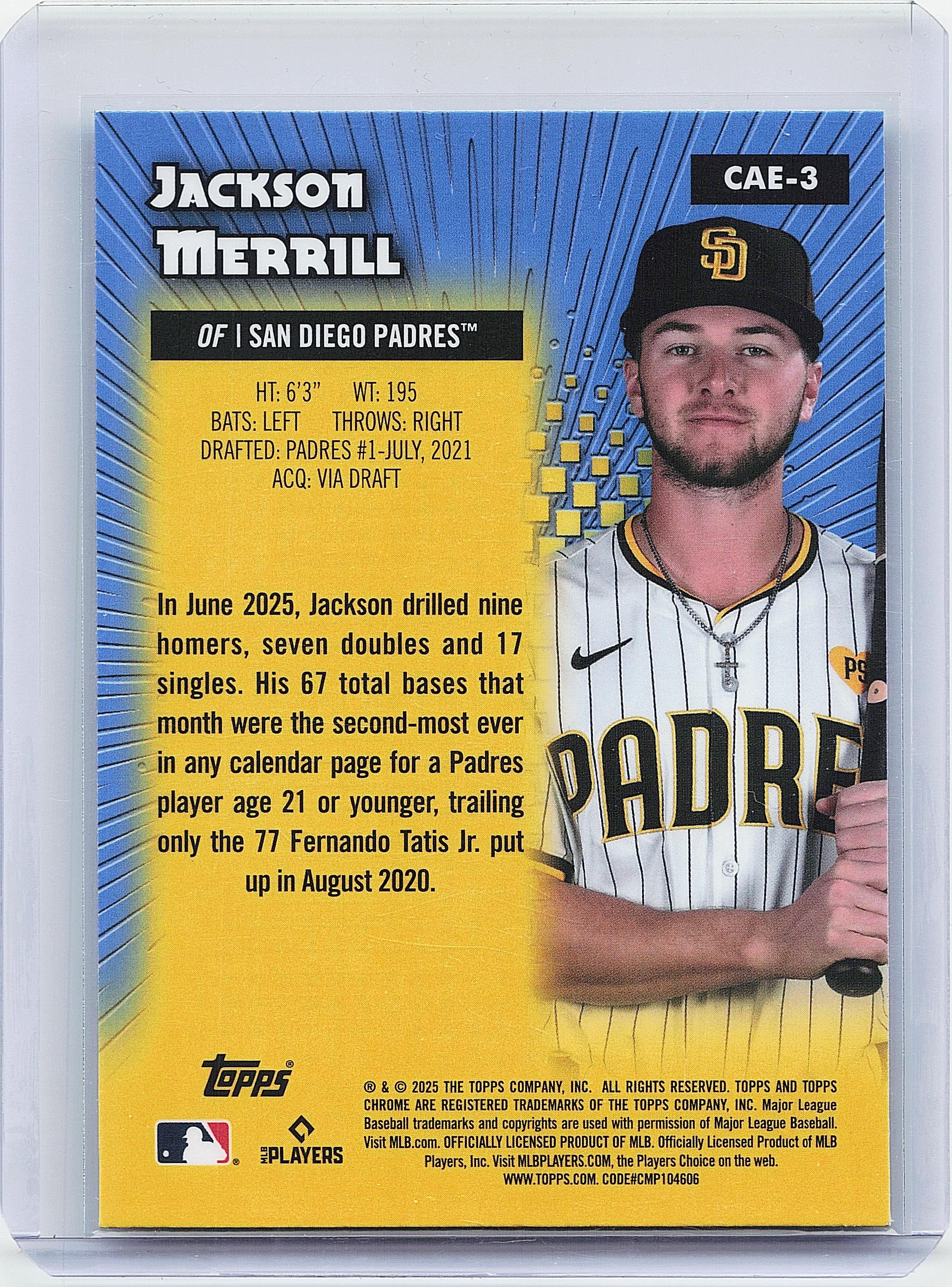 2025 Topps Chrome #CAE-3 Jackson Merrill Chrome All-Etch