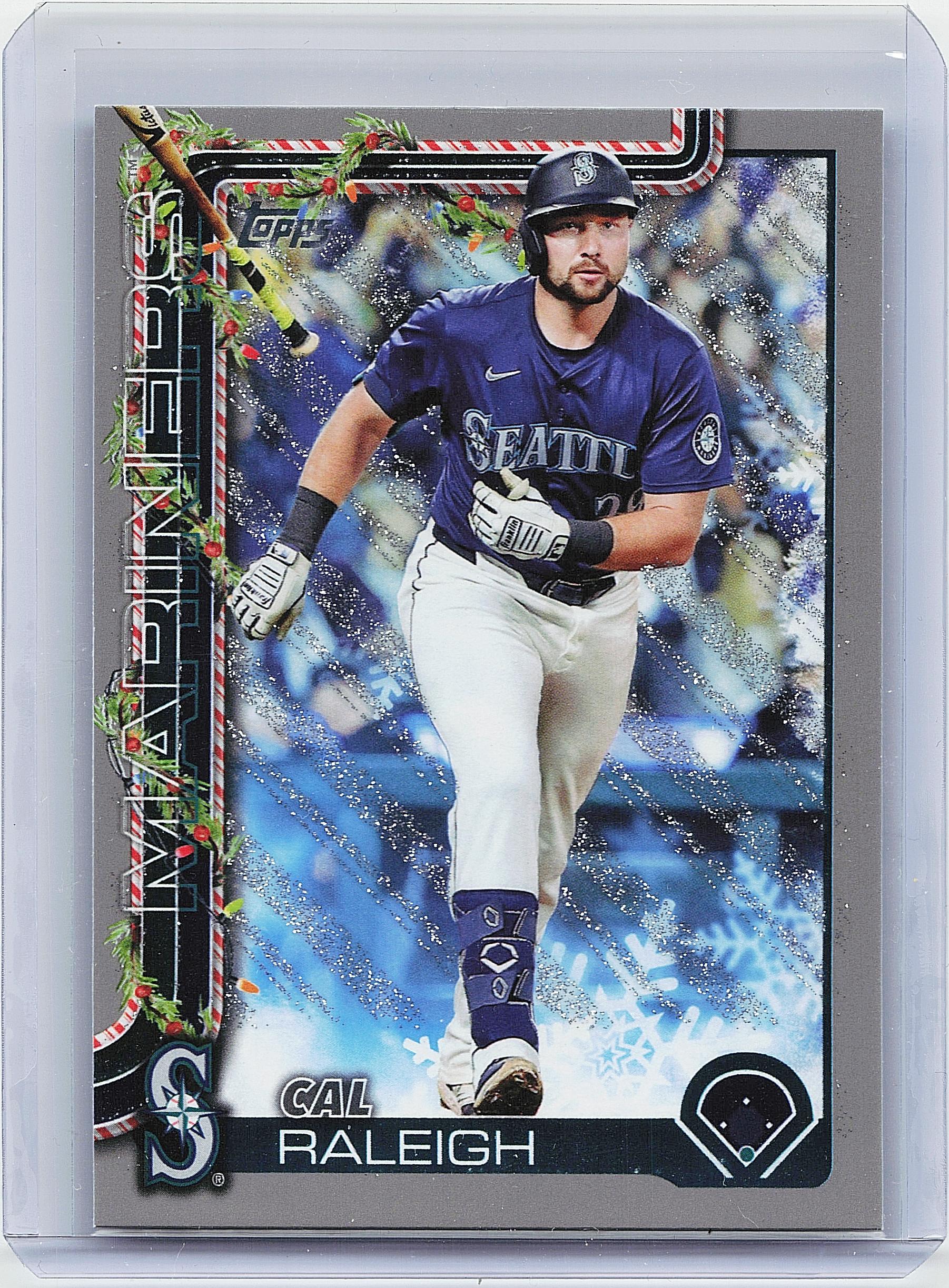 2025 Topps Holiday #H54 Cal Raleigh Silver Glitter Holiday
