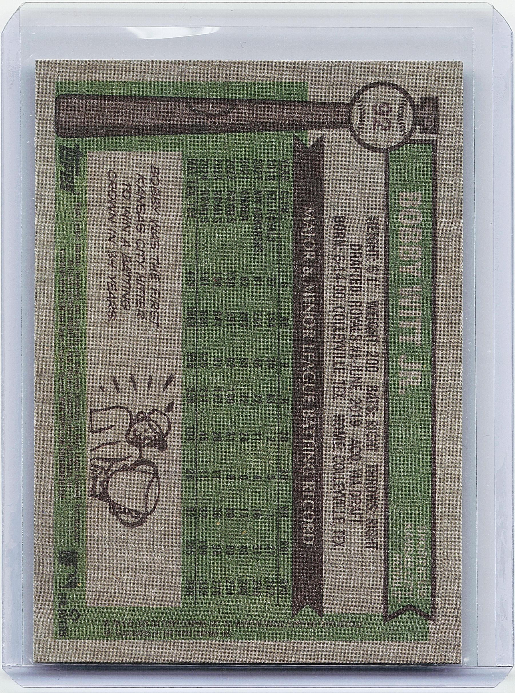 2025 Topps Heritage #92 Bobby Witt Jr.