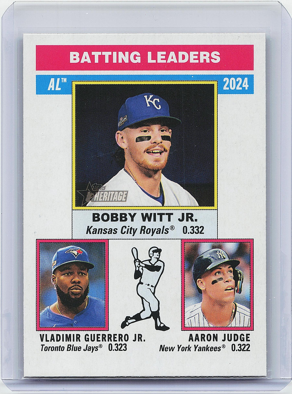 2025 Topps Heritage #192 AL Batting (Judge / Guerrero Jr. / Bobby Witt Jr.)