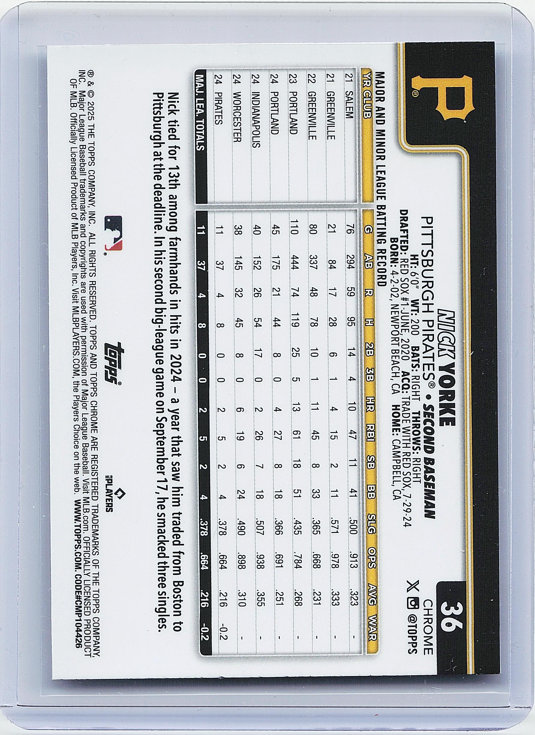 2025 Topps Chrome #36 Nick Yorke Raywave Refractors