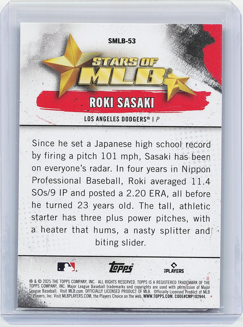 2025 Topps #SMLB-53 Roki Sasaki Stars of MLB