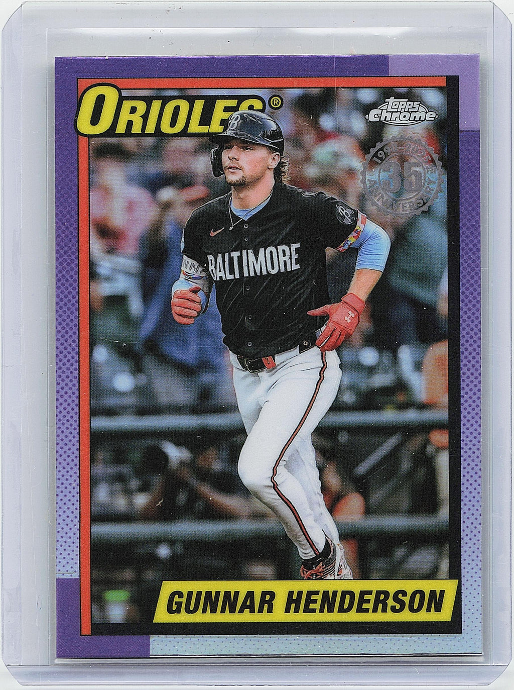 2025 Topps Chrome #90CB-3 Gunnar Henderson 1990 Topps Baseball 35th Anniversary