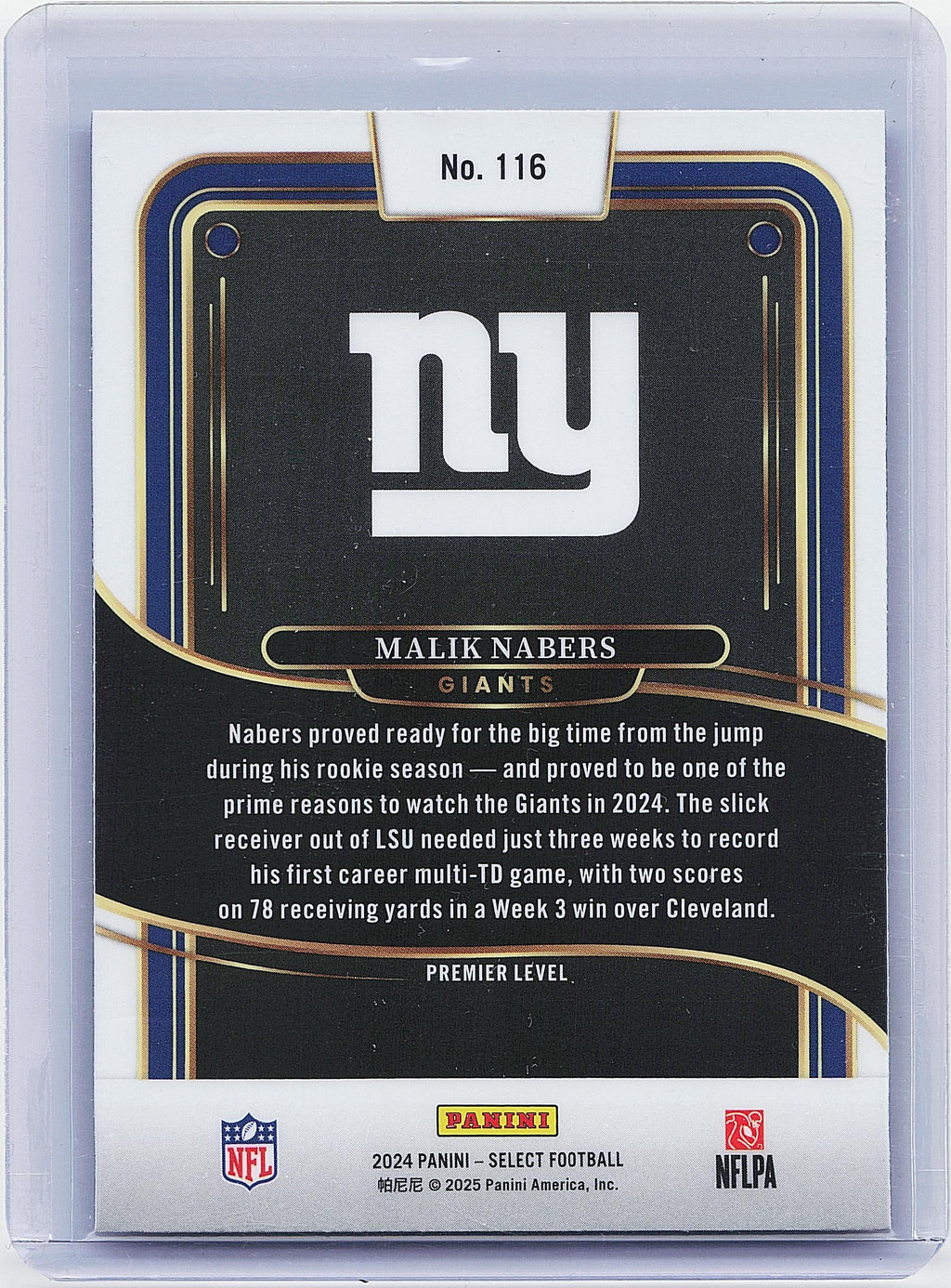 2024 Panini Select #116 Malik Nabers