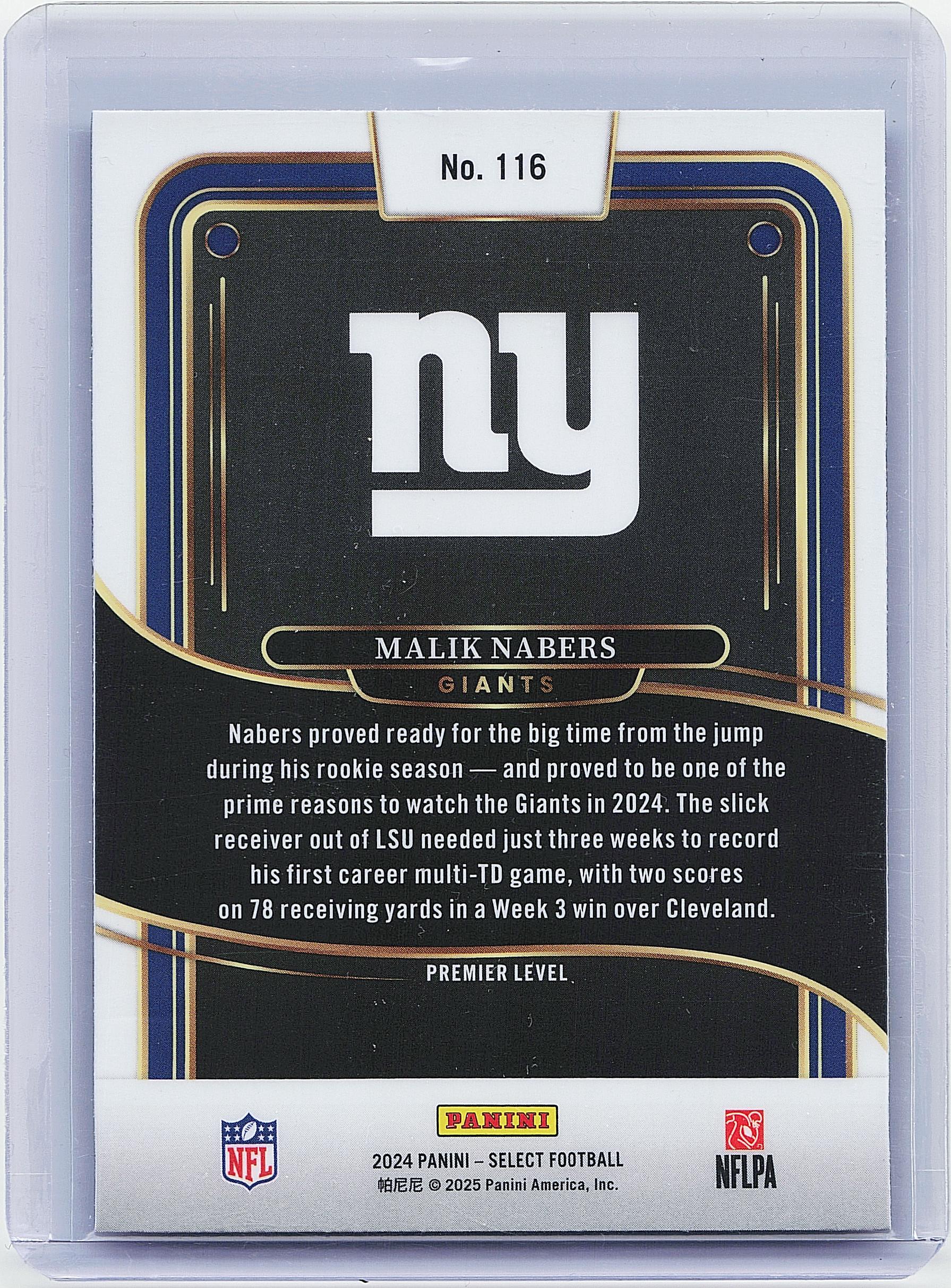 2024 Panini Select #116 Malik Nabers