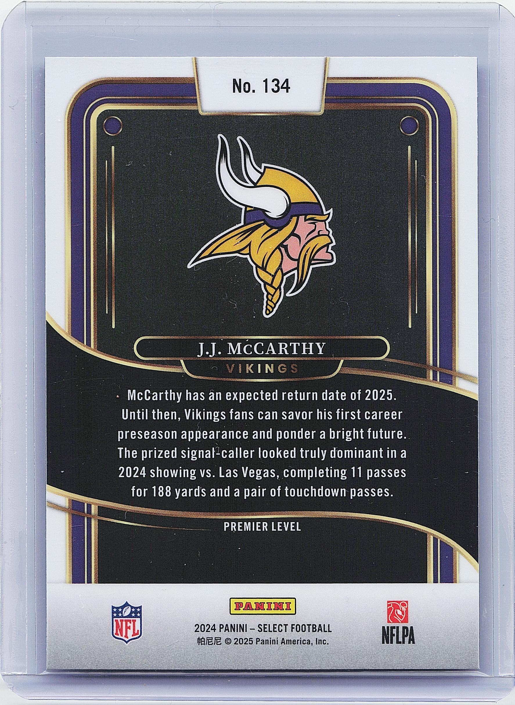 2024 Panini Select #134 J.J. McCarthy