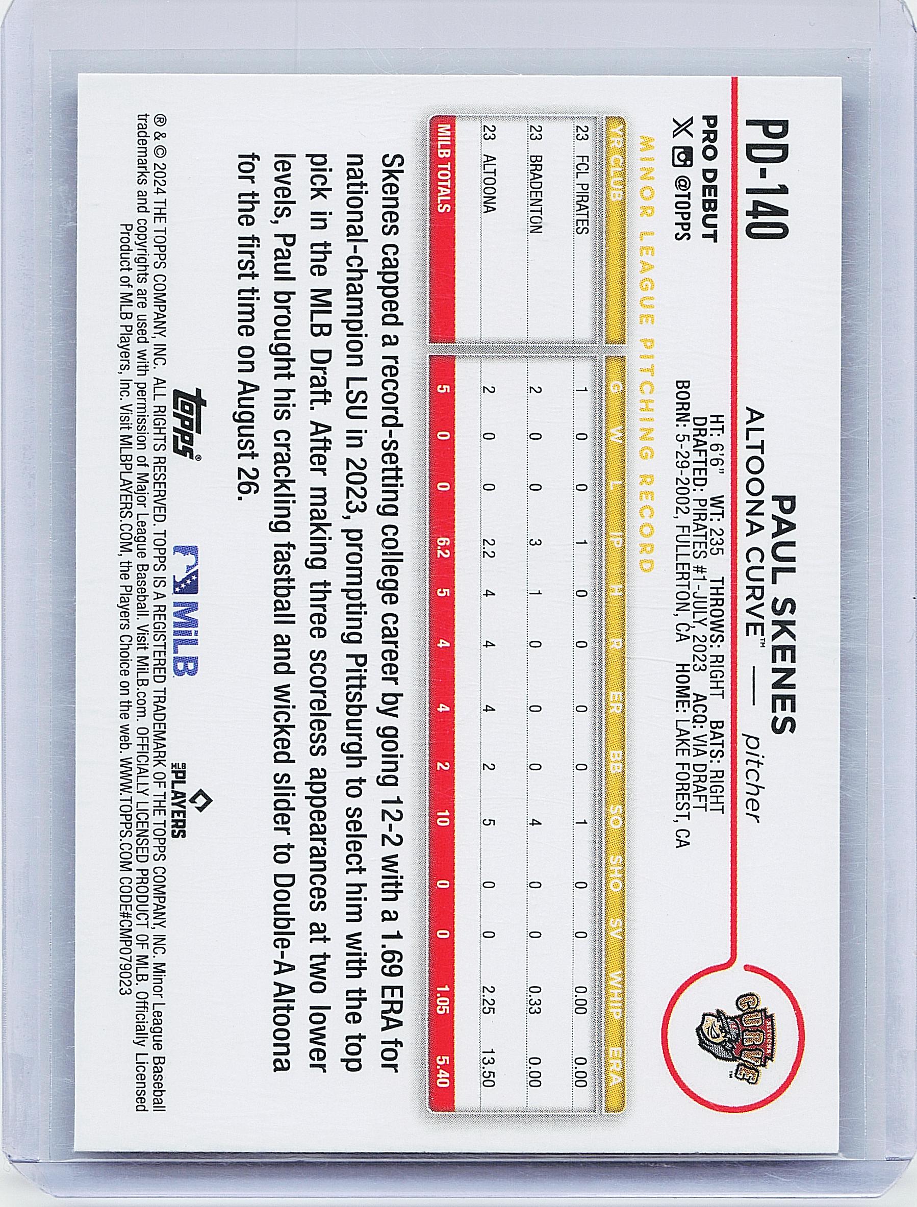 2024 Topps Pro Debut #PD-140 Paul Skenes