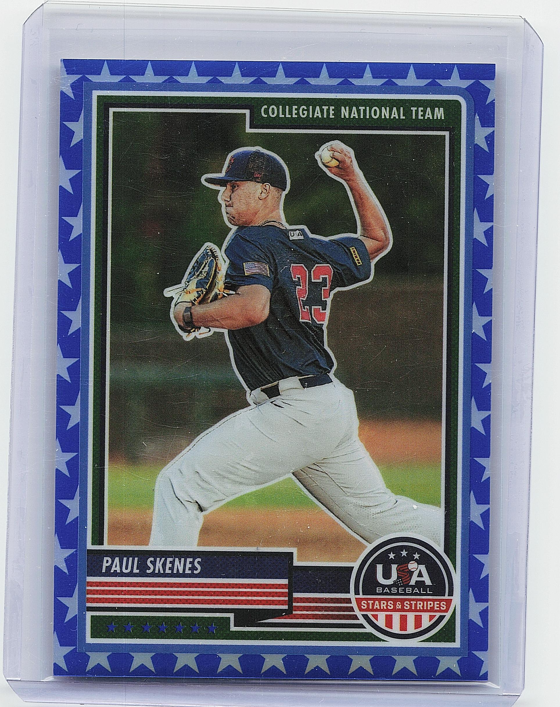 2023 Panini Stars & Stripes USA Baseball #87 Paul Skenes Blue #/75