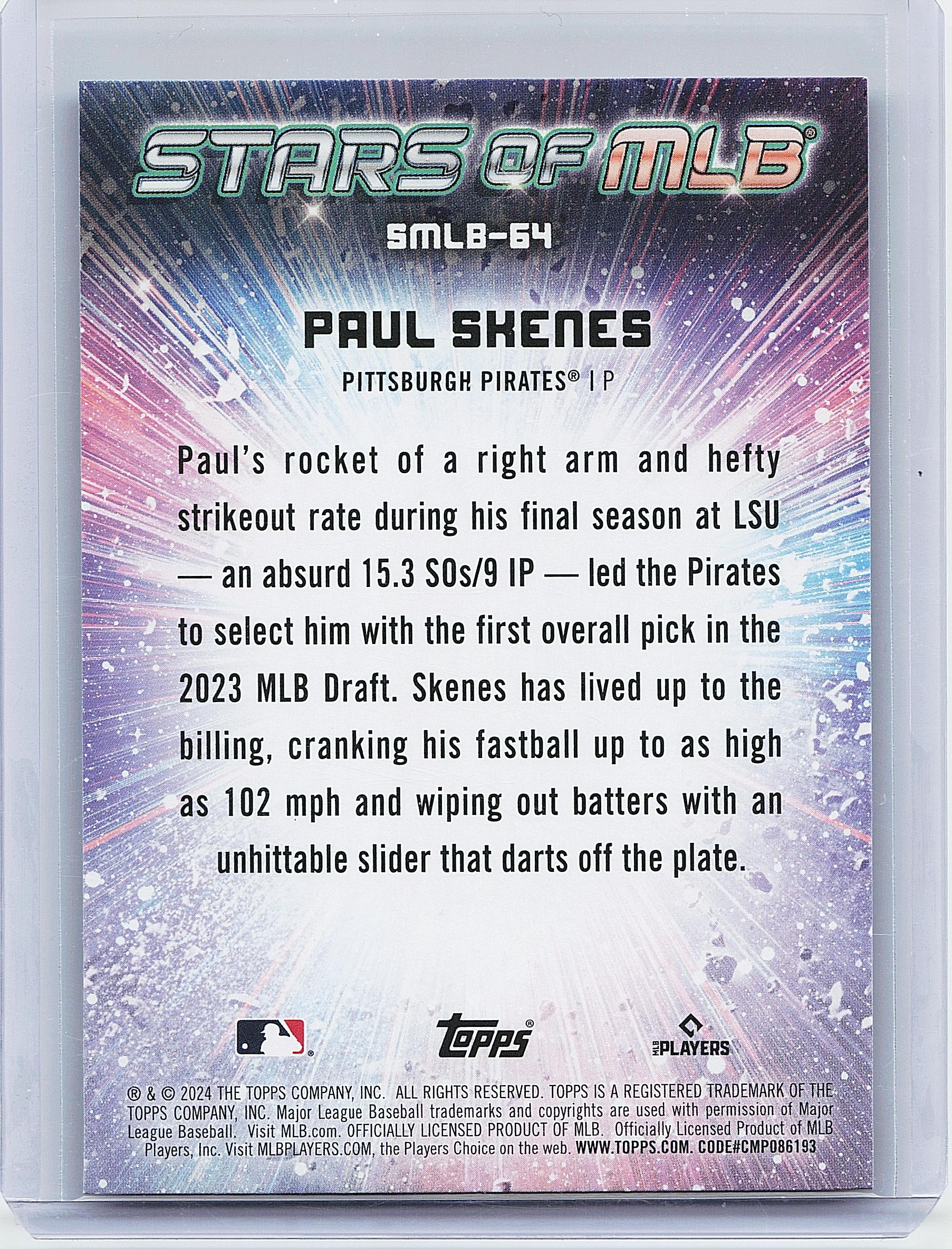 2024 Topps Update #SMLB-64 Paul Skenes Stars of MLB