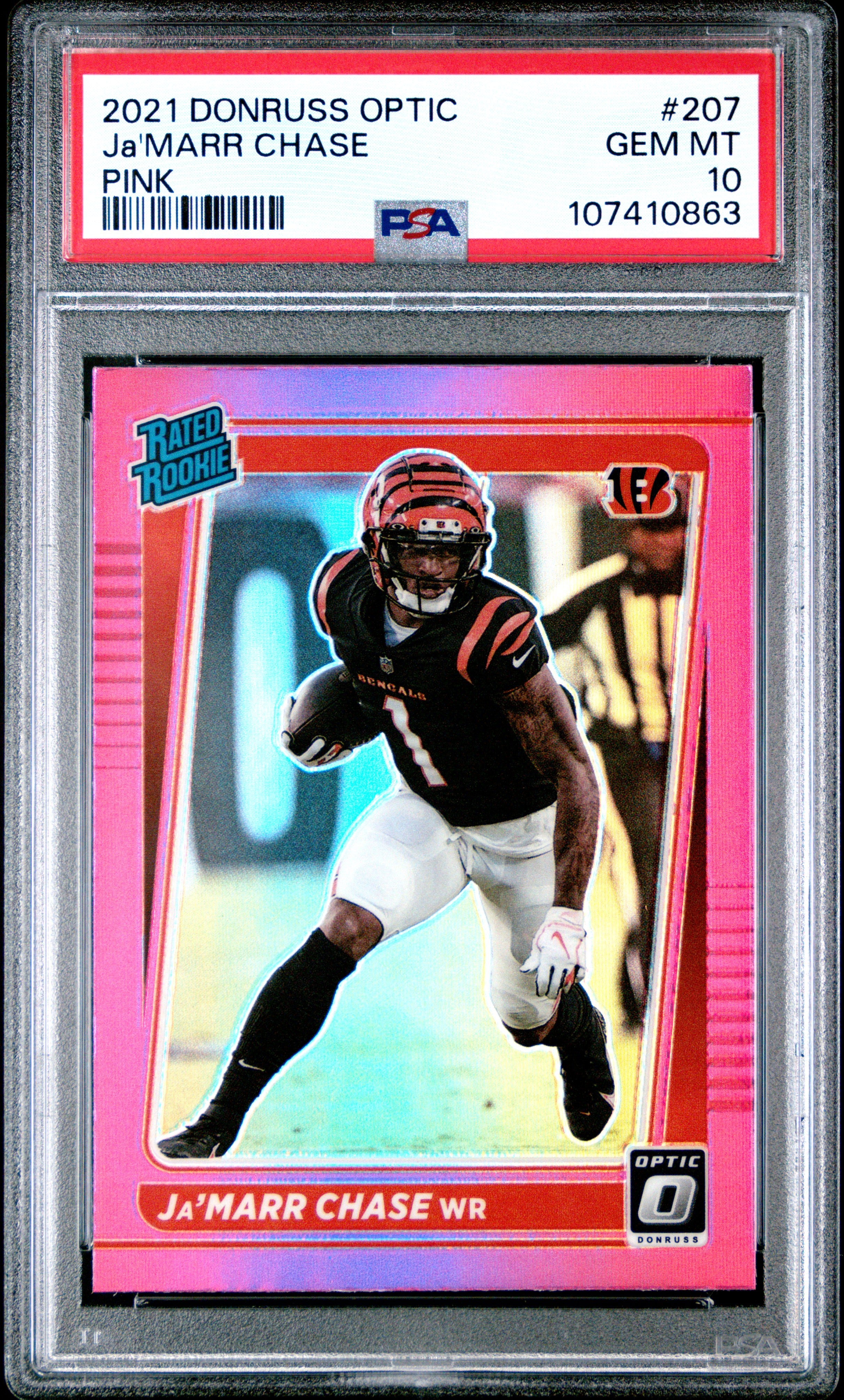 2021 Donruss Optic #207 Ja'Marr Chase Pink PSA 10