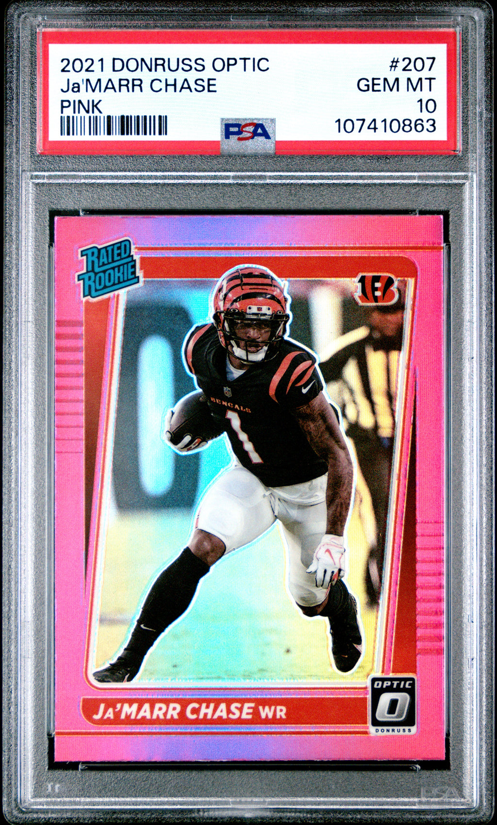 2021 Donruss Optic #207 Ja'Marr Chase Pink PSA 10