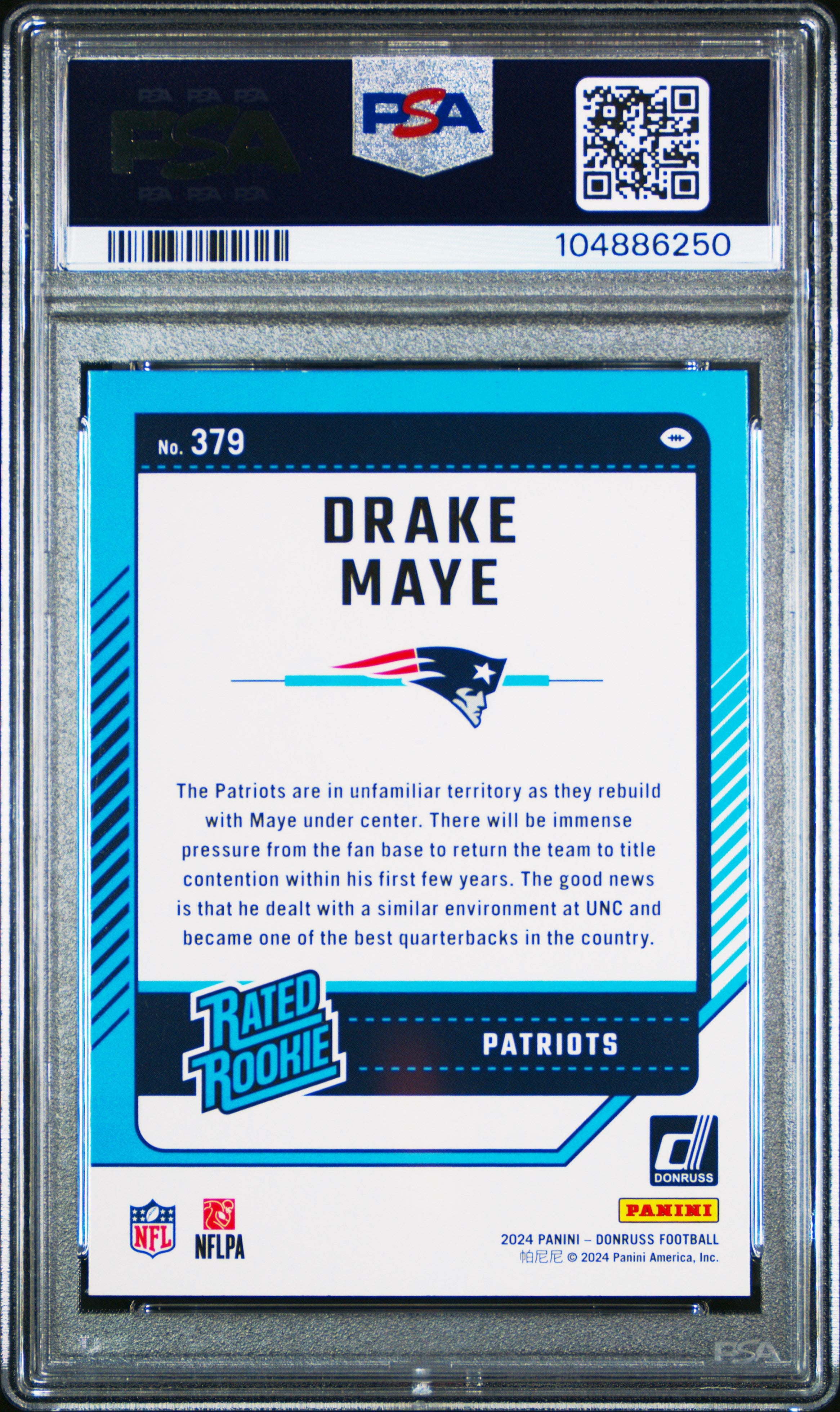 2024 Panini Donruss #379 Drake Maye PSA 9