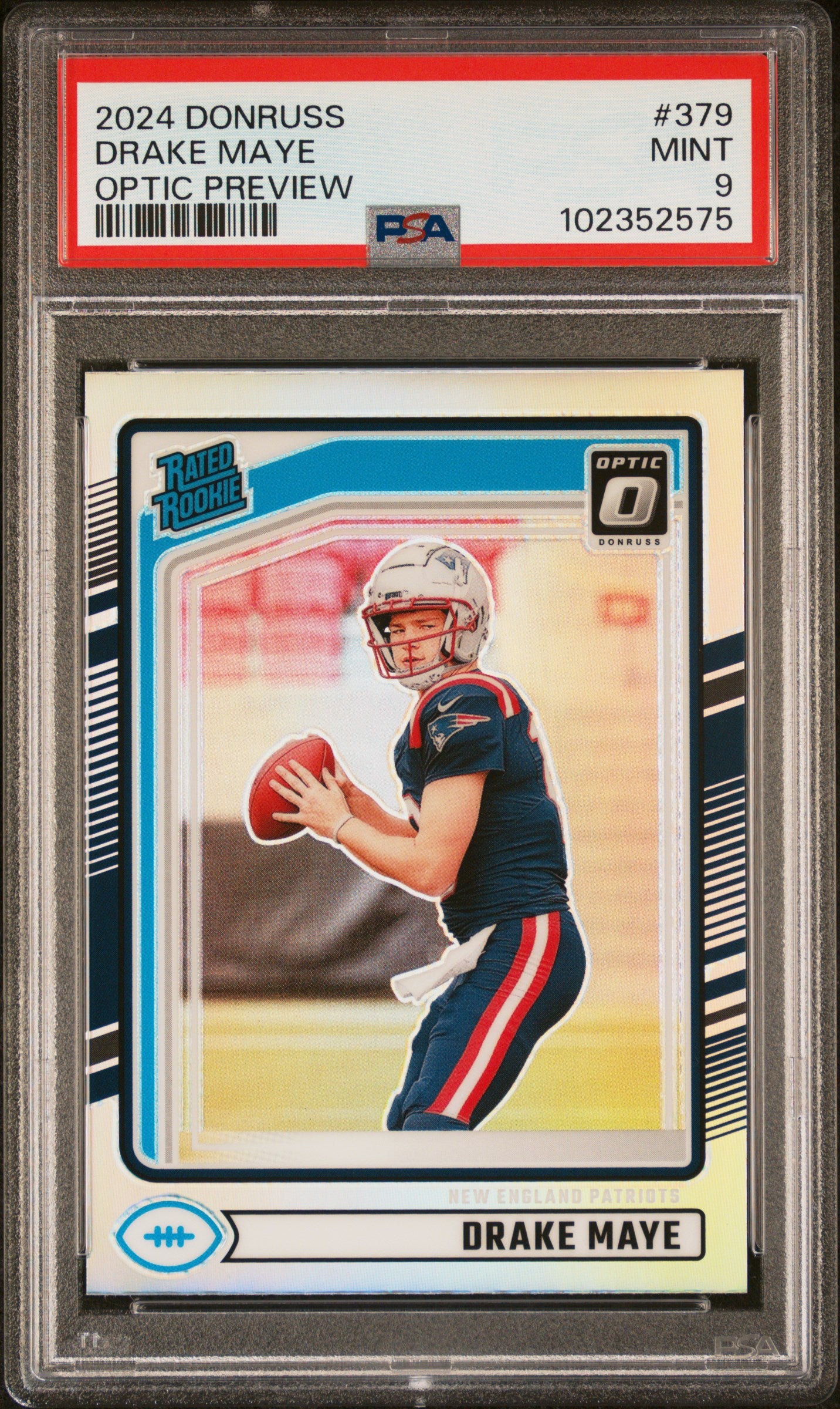 2024 Panini Donruss #379 Drake Maye Optic Preview PSA 9