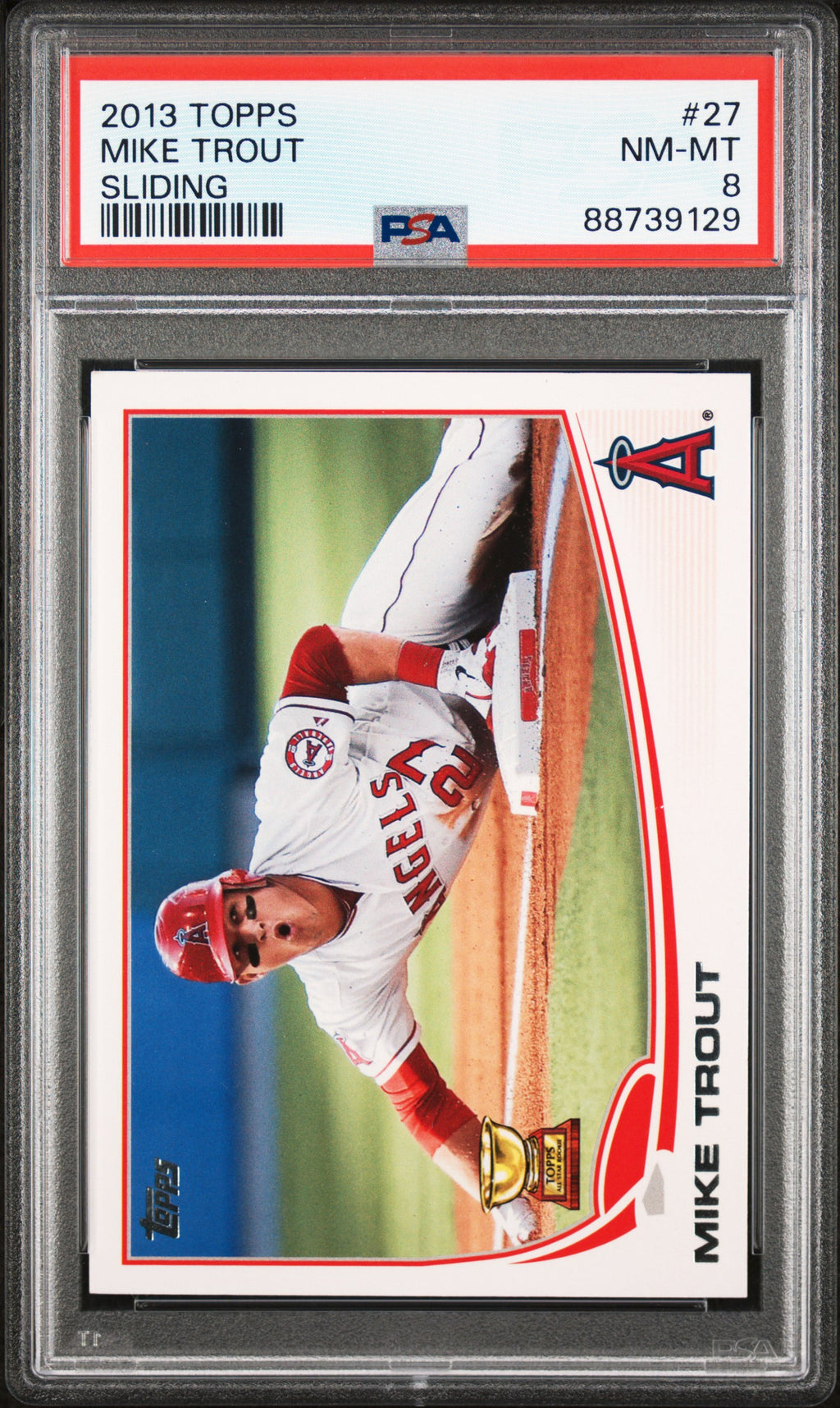 2013 Topps #27 Mike Trout Sliding PSA 8