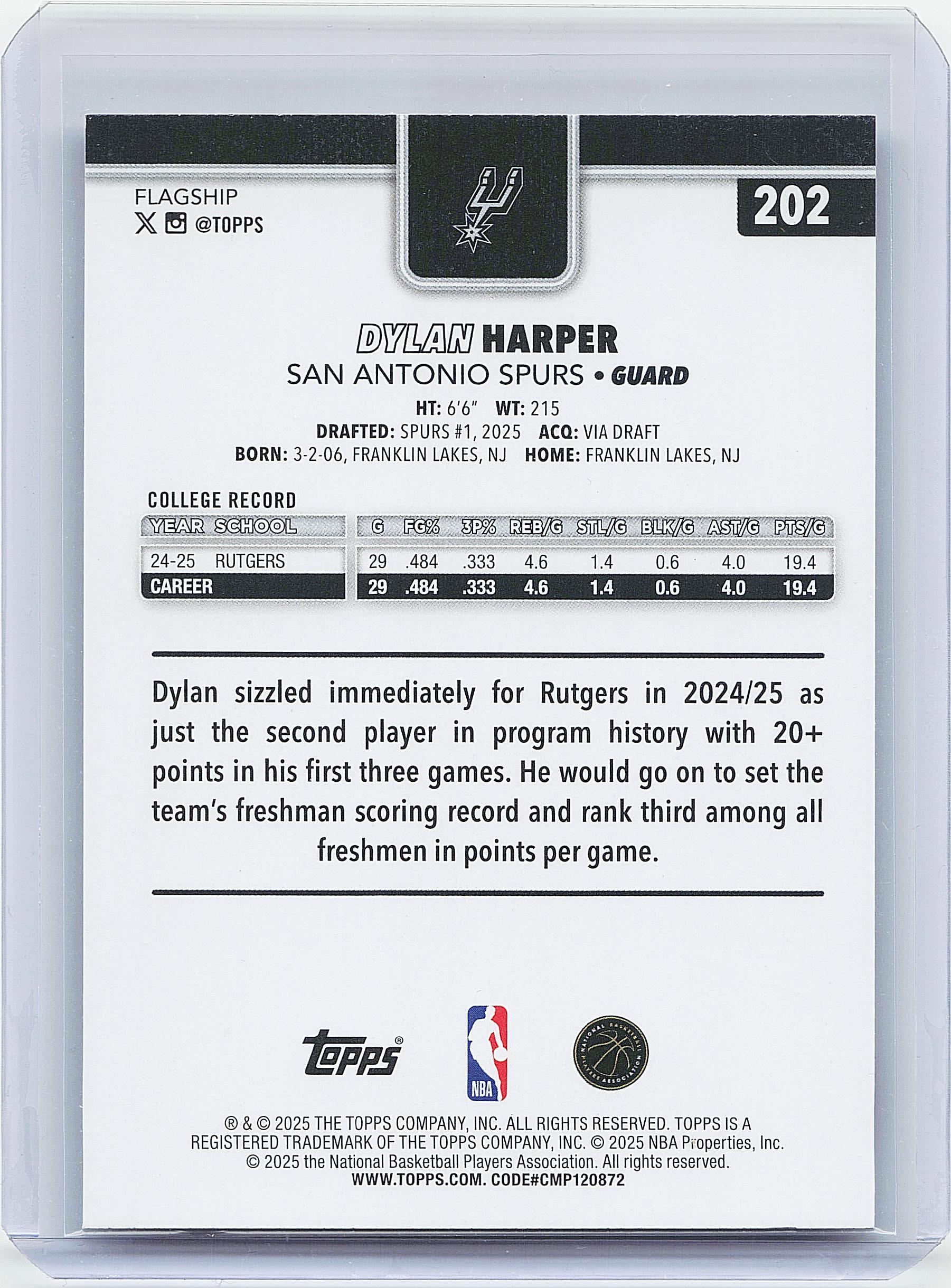 2025-26 Topps #202 Dylan Harper