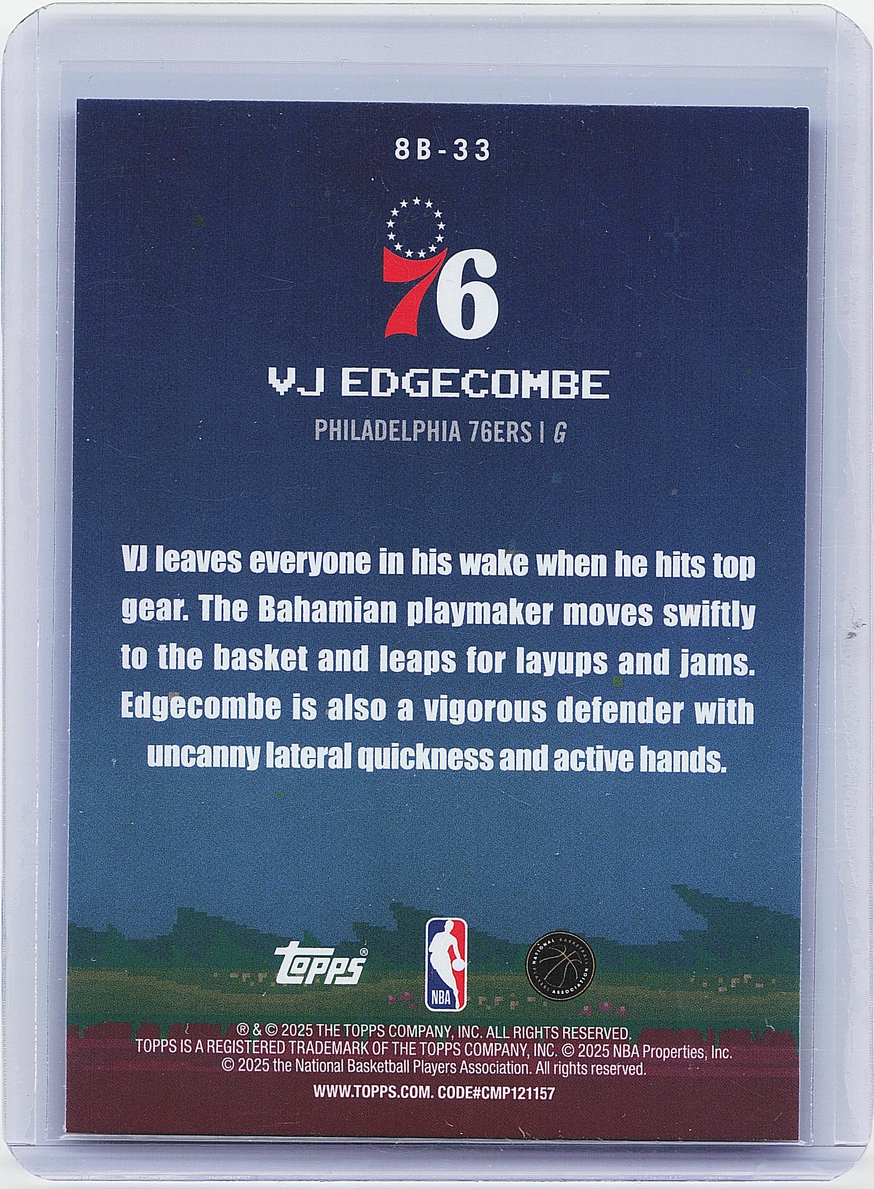 2025-26 Topps #8B-33 VJ Edgecombe 8-Bit Ballers