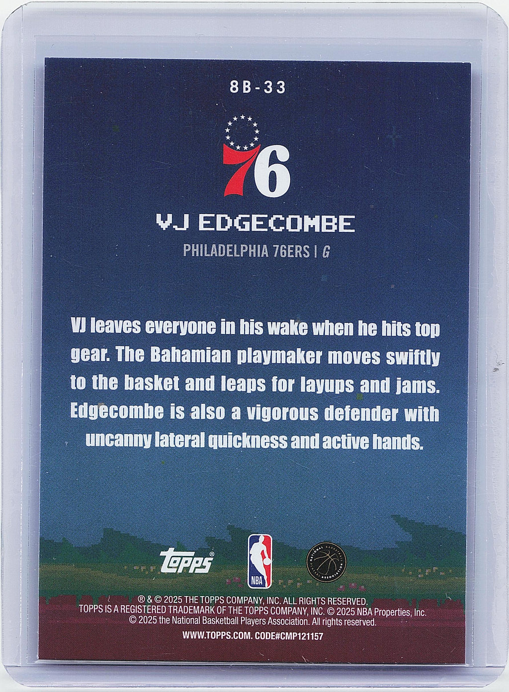 2025-26 Topps #8B-33 VJ Edgecombe 8-Bit Ballers