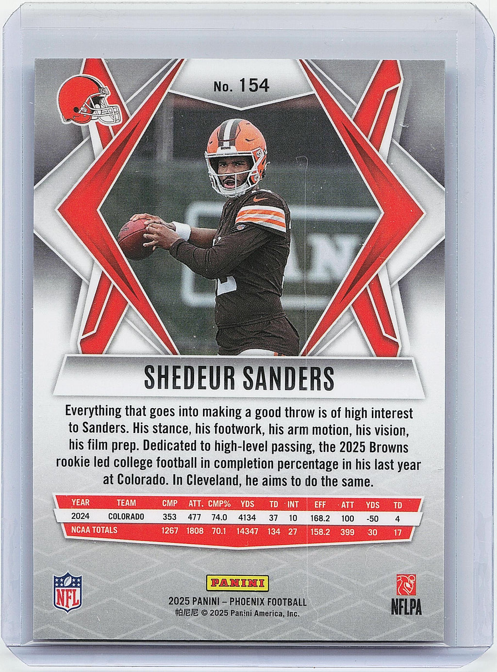 2025 Panini Phoenix #154 Shedeur Sanders Silver Hyper Prizm