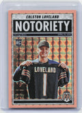 2025 Panini Mosaic #24 Colston Loveland Notoriety Mosaic Orange Fluorescent