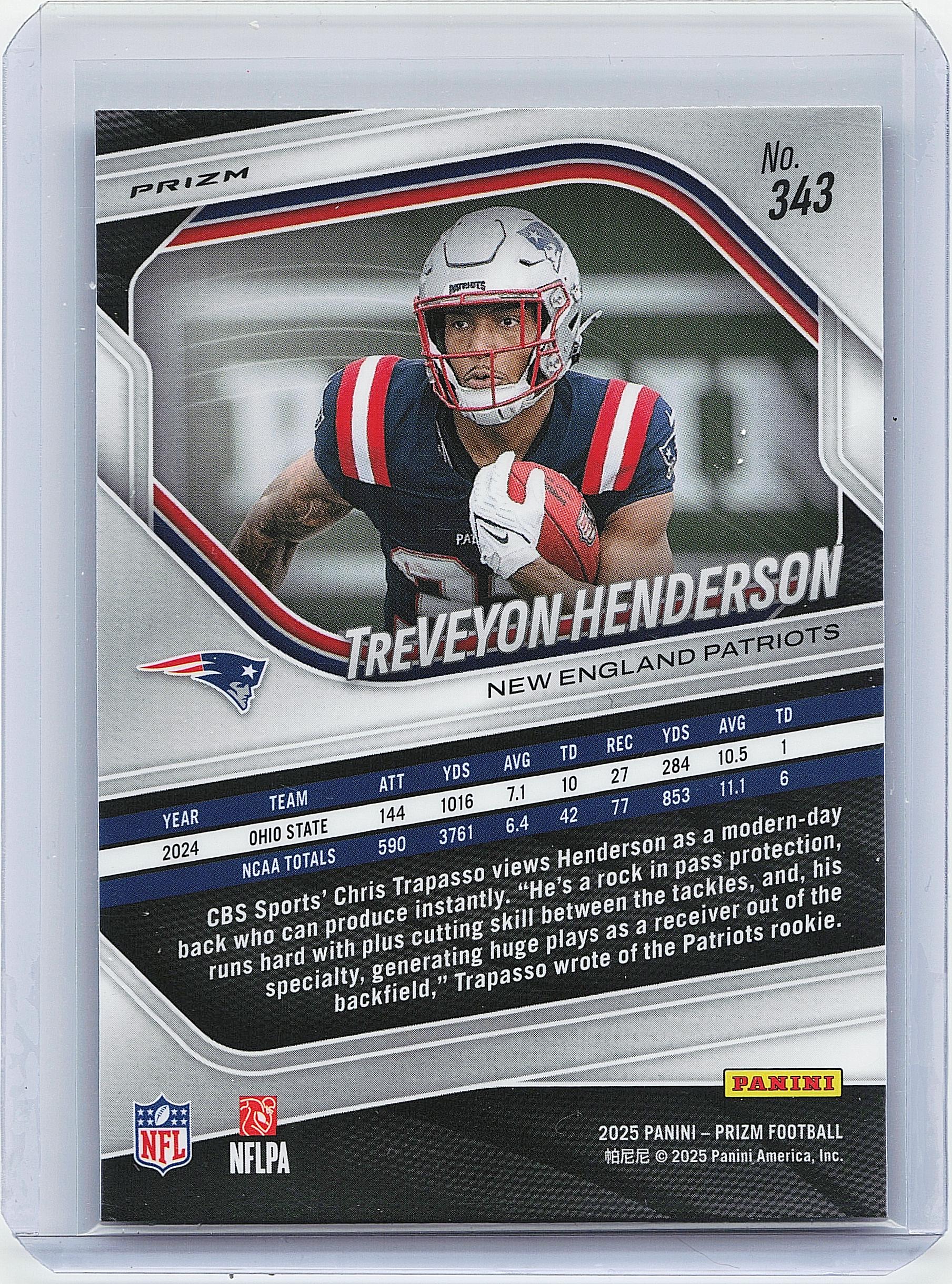 2025 Panini Prizm #343 TreVeyon Henderson Lazer