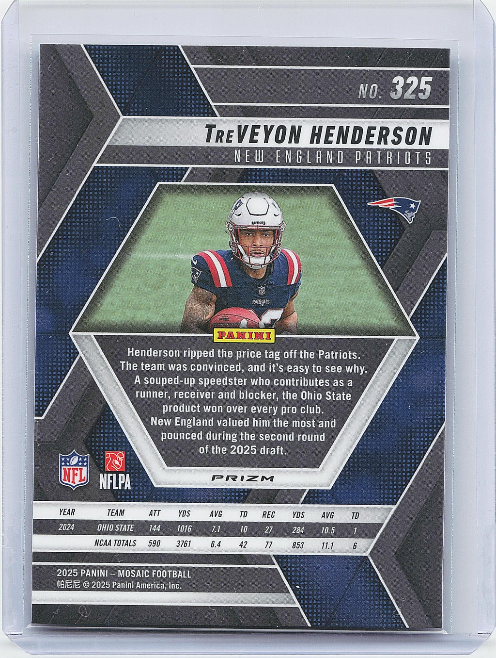 2025 Panini Mosaic #325 TreVeyon Henderson Mosaic