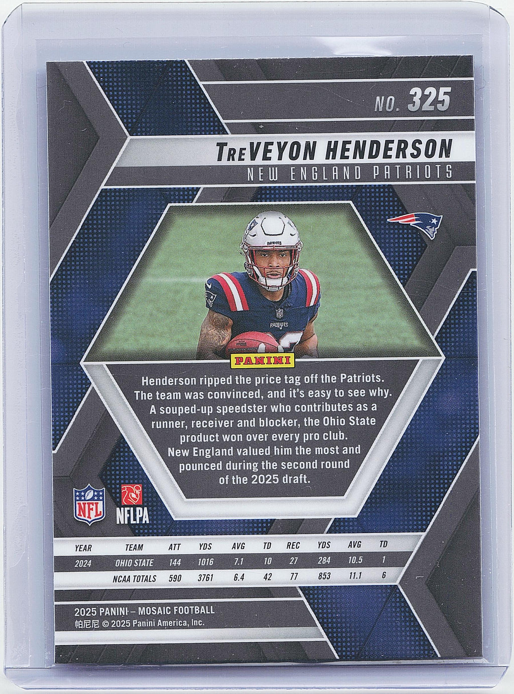 2025 Panini Mosaic #325 TreVeyon Henderson