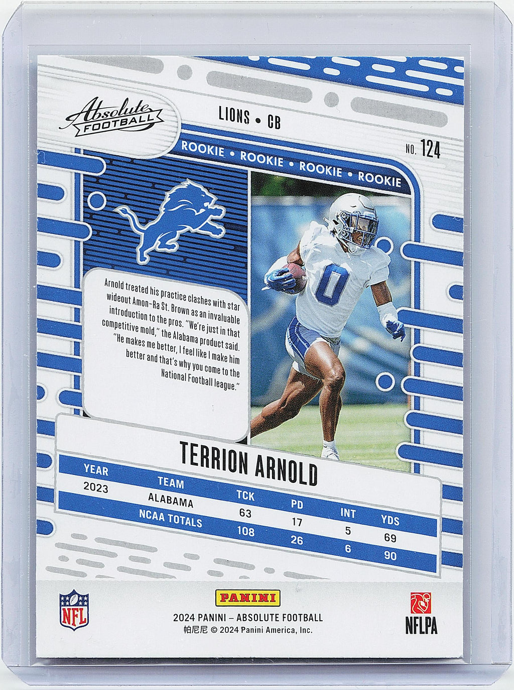 2024 Panini Absolute #124 Terrion Arnold Retail