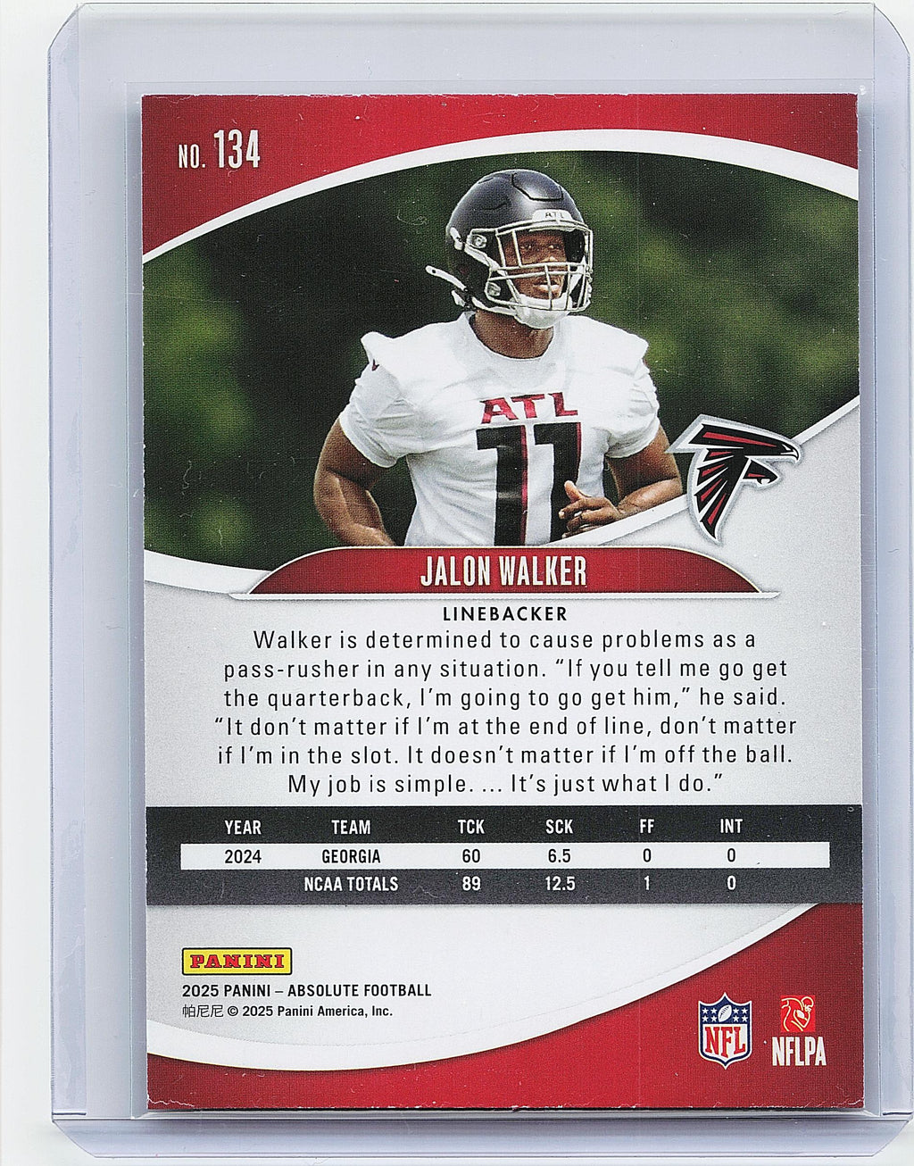 2025 Panini Absolute Countdown Calendar #134 Jalon Walker
