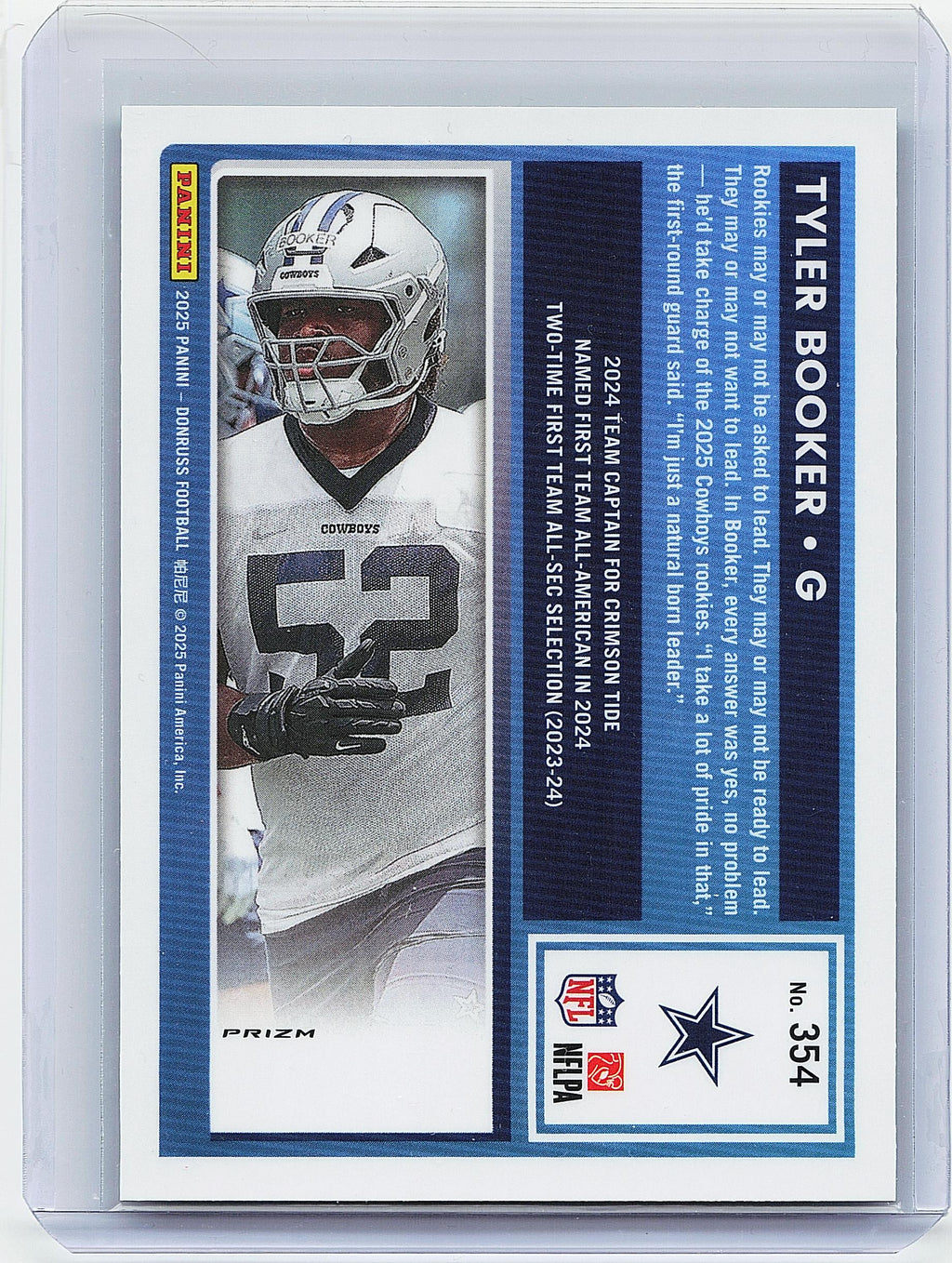 2025 Donruss #354 Tyler Booker Optic Rated Rookies Preview Green Velocity