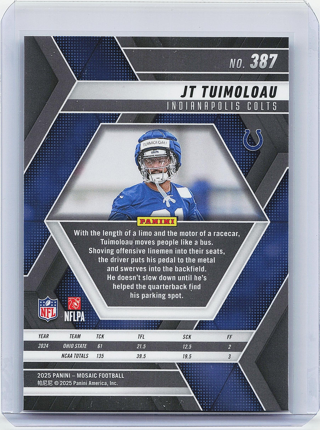 2025 Panini Mosaic #387 JT Tuimoloau