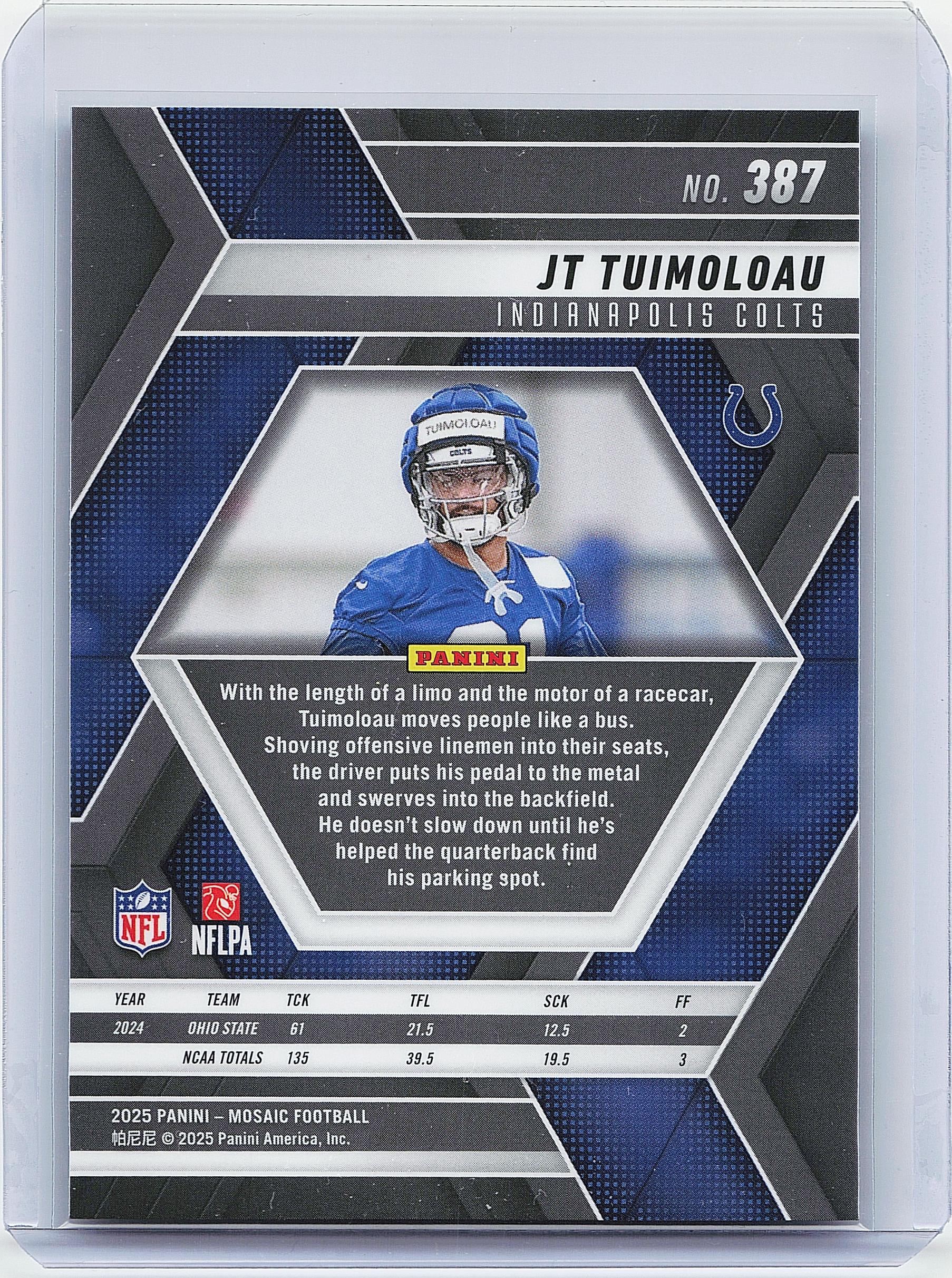 2025 Panini Mosaic #387 JT Tuimoloau