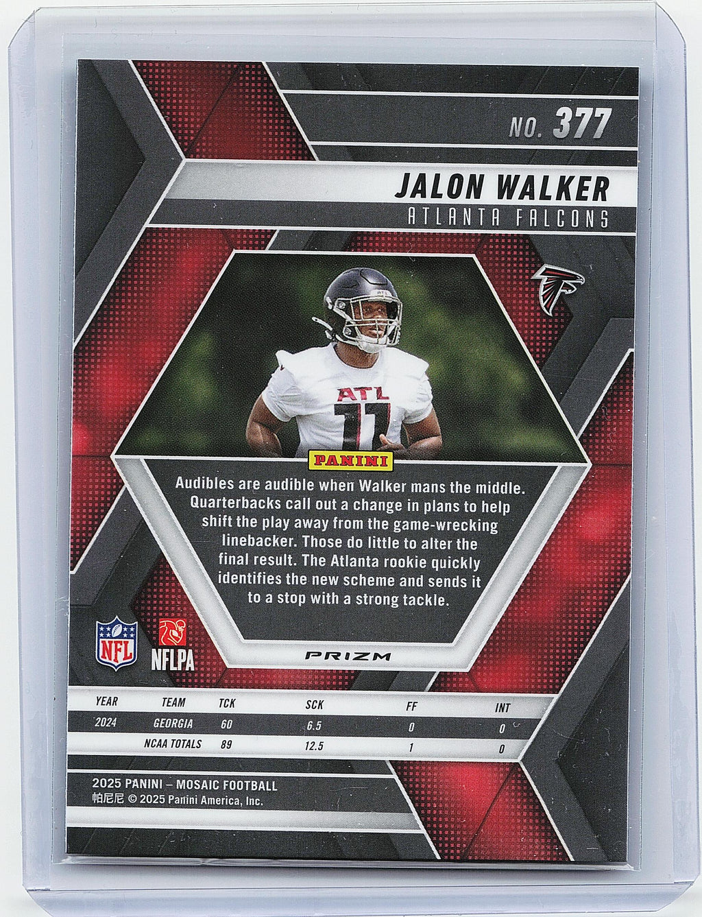 2025 Panini Mosaic #377 Jalon Walker Mosaic Green