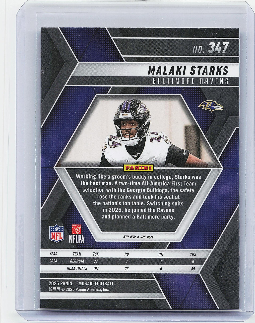 2025 Panini Mosaic #347 Malaki Starks Mosaic Red and White Stripe