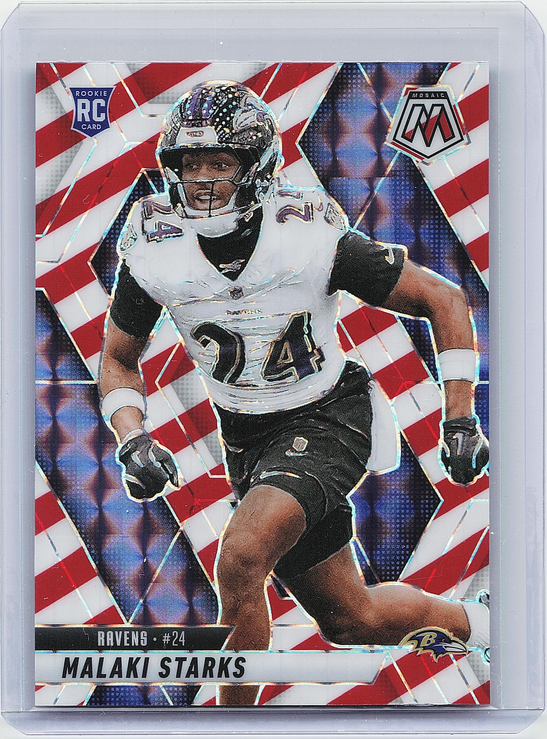 2025 Panini Mosaic #347 Malaki Starks Mosaic Red and White Stripe